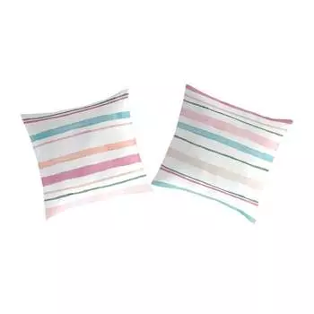 Набор из 2-х квадратных наволочек хлопок 144 нити Ethan Naf Naf, розовый/белый