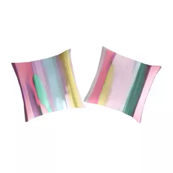 Набор из 2-х квадратных наволочек хлопок 144 нити Loane Naf Naf, розовый / сиреневый