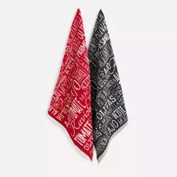 Набор из 2 хлопковых махровых салфеток Ингредиенты El Corte Ingls, красный