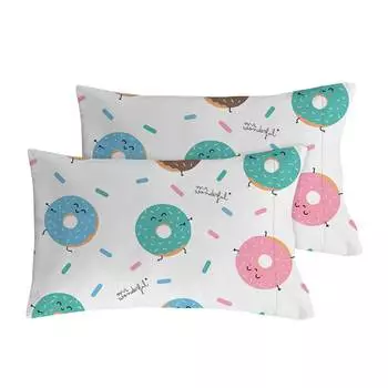 Набор из 2 хлопковых наволочек в виде пончиков Mr. Wonderful, разноцветные