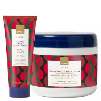 НАБОР ИЗ 2 КОСМЕТИЧЕСКИХ СРЕДСТВ AVON FESTIVE APPLE & BLACK CHERRY