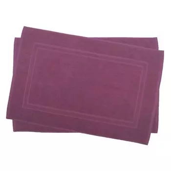 Набор из 2 ковриков для ванной и душа Julie Julsen, двойная рамка, фиолетовый, 60 x 100 см, розовый