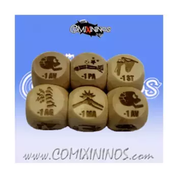 Набор из 2 кубиков травм (Правила 2-го издания), Fantasy Football Miniatures - Wooden Dice (20mm)