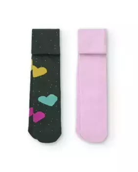 Набор из 2 купальников для девочек зеленого цвета с сердечками и однотонного розового цвета Tuc tuc