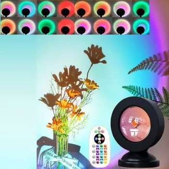 Набор из 2 ламп «Закат», светодиодный светильник для проектора, прикроватные лампы, 16 режимов, USB-проекционная лампа, настольная лампа «Закатное солнце», окружающий свет, реквизит для фотографий LAMON