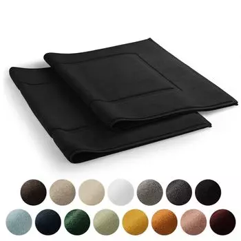 Набор из 2 махровых ковриков для ванной Blumtal премиум-класса — Bath Rug , моющийся коврик для ванной 50x80 см, впитывающий и мягкий, черный