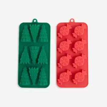 Набор из 2 мини-силиконовых форм для рождественских конфет El Corte Ingls, разноцветный