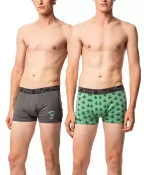 Набор из 2 мужских боксеров из трикотажа, разные цвета SOY, серый