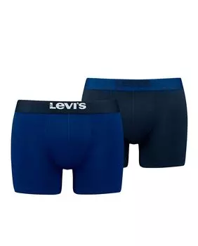 Набор из 2 мужских боксеров однотонных цветов из натурального хлопка Levi's, темно-синий