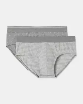 Набор из 2 мужских трусов фантазийного трикотажа Dustin, светло-серый