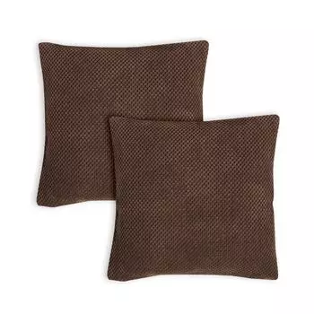 Набор из 2 наволочек 40 x 40 см, коричневые декоративные наволочки, сотовая подушка, структура синельного переплетения Haus und Deko