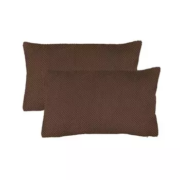 Набор из 2 наволочек 40 x 60 см, коричневые декоративные наволочки, сотовая подушка, структура синельного переплетения Haus und Deko