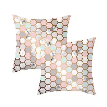 Набор из 2 наволочек, 45 см x 45 см, летние наволочки, наволочки из спандекса с мраморным принтом, мягкие квадратные современные наволочки для дивана, конференц-зала, дома/сада CANDeal, мультиколор