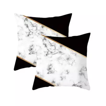 Набор из 2 наволочек, 45 см x 45 см, летние наволочки, наволочки из спандекса с мраморным принтом, мягкие квадратные современные наволочки для дивана, конференц-зала, дома/сада CANDeal, мультиколор