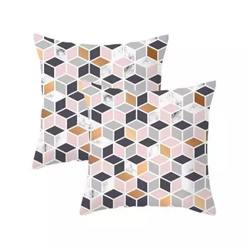 Набор из 2 наволочек, 45 см x 45 см, летние наволочки, наволочки из спандекса с мраморным принтом, мягкие квадратные современные наволочки для дивана, конференц-зала, дома/сада CANDeal, мультиколор