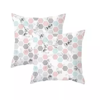 Набор из 2 наволочек, 45 см x 45 см, летние наволочки, наволочки из спандекса с мраморным принтом, мягкие квадратные современные наволочки для дивана, конференц-зала, дома/сада CANDeal, мультиколор