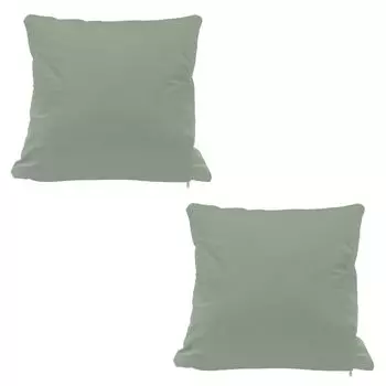Набор из 2 наволочек, 50 х 50 см, бархатные мягкие чехлы салатового цвета, диванные подушки, декоративная подушка на молнии Haus und Deko