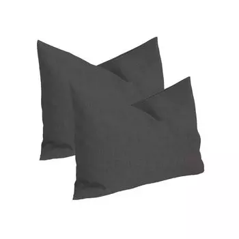 Набор из 2 наволочек антрацитового цвета 40x60 см, структурированный льняной чехол, декоративная подушка Haus und Deko