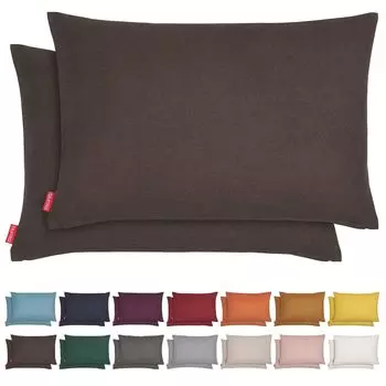 Набор из 2 наволочек из синели Blumtal 40 x 60 см — уютная диванная подушка со потайной молнией, сертификат Oekotex, мягкая декоративная подушка, темно-коричневый