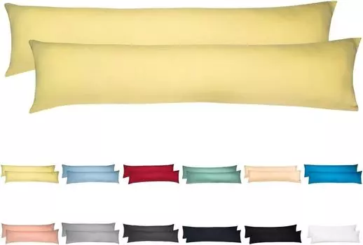 Набор из 2 наволочек из трикотажа 40х145 см 100% хлопок желтый livessa