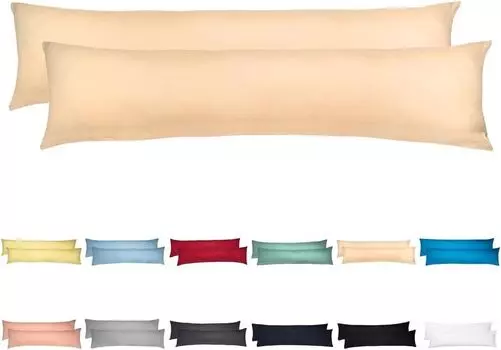 Набор из 2 наволочек из трикотажа 40х145 см 100% хлопок бежевый livessa