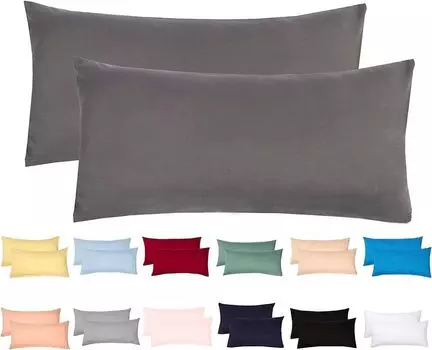 Набор из 2 наволочек из трикотажа 50х70 см 100% хлопок антрацит livessa