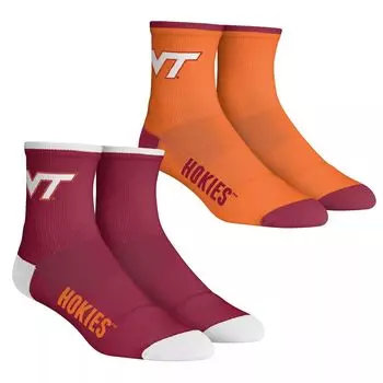 Набор из 2 носков Youth Rock Em Socks Virginia Tech Hokies Core Team из двух четвертьдлинных носков Unbranded