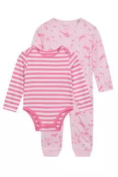 Набор из 2 облегающих боди с длинными рукавами и эластичными манжетами Mountain Warehouse, розовый