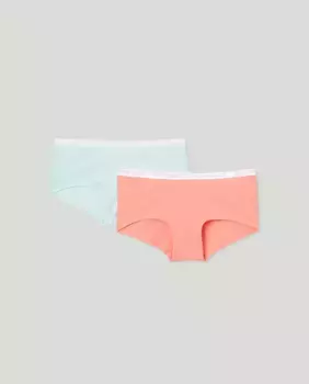 Набор из 2 однотонных девичьих шорт Cotton Juice, многоцветный