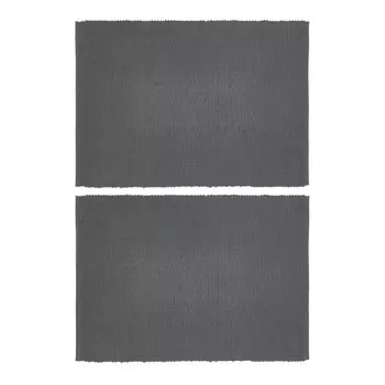 Набор из 2 однотонных салфеток из чистого хлопка. Coincasa, серый