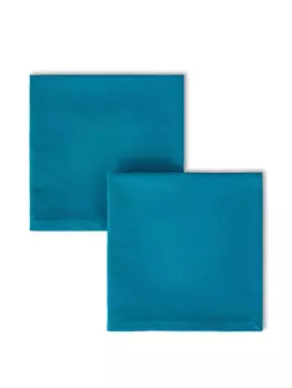 Набор из 2 однотонных салфеток из хлопкового твила. Coincasa, темно-зеленый