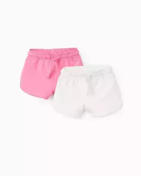 Набор из 2 однотонных шорт для девочек со шнурком Zippy, цвет Rosa