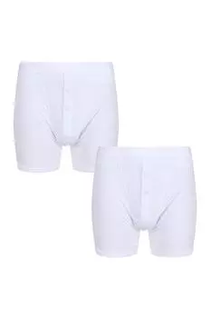 Набор из 2 пар классических трикотажных боксеров на пуговицах Pringle, белый