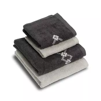 Набор из 2 пар махровых полотенец с вышивкой - Silvia Dea, цвет Antracite/Perla