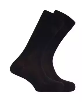 Набор из 2 пар мужских бамбуковых носков с анти-давящей манжетой черного цвета Punto Blanco, черный