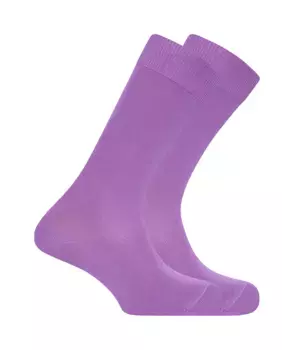 Набор из 2 пар мужских бамбуковых носков сиреневого цвета с анти-давящей манжетой Punto Blanco, сиреневый