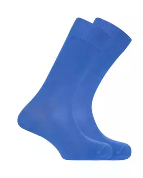 Набор из 2 пар мужских бамбуковых носков с анти-давящей манжетой синего цвета Punto Blanco, синий