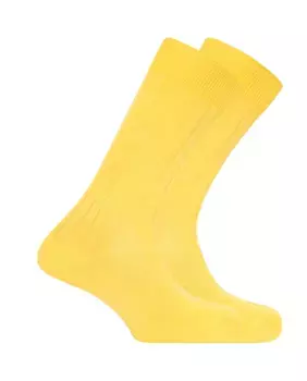 Набор из 2 пар желтых мужских бамбуковых носков с противодавящей манжетой Punto Blanco