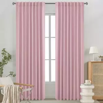 Набор из 2 плотных штор. Теплоизоляционные шторы для спальни, гостиной, 132 x 160 см, серые. lapamax