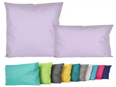 Набор из 2 подушек для отдыха на открытом воздухе 45x45см + декоративные подушки 30x50см, включая наполнитель, водонепроницаемую подушку для сиденья, эффект садового лотоса, цвет: сиреневый Jack