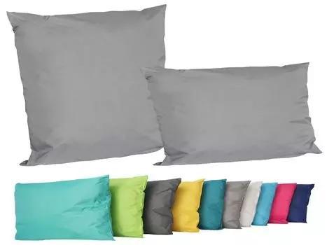 Набор из 2 подушек для отдыха на открытом воздухе 45х45см + декоративные подушки 30х50см, включая наполнитель, водонепроницаемую подушку для сиденья, эффект садового лотоса, цвет: серый Jack