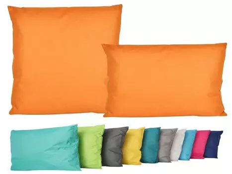 Набор из 2 подушек для отдыха на открытом воздухе. 45x45 см + 30x50 см. Декоративная подушка, включая водонепроницаемую подушку для сиденья с наполнителем. Эффект садового лотоса. Цвет: оранжевый Jack