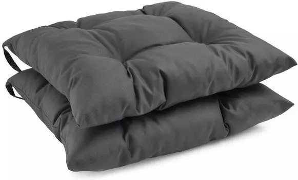 Набор из 2 подушек на стул, водонепроницаемая подушка на стул для улицы, чехол на подушку сиденья, съемный с помощью угловых ремней для дома и сада, бежевый, 40х40х5см Home-&-Fashion