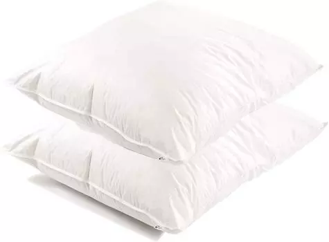 Набор из 2 | Подушка 80х80 см | Наполнитель: 1500 грамм пуха | 100% натуральная подушка | Чехол: 100% хлопок | Перьевая подушка 80 x 80 см | Home-&-Fashion