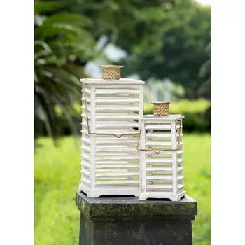 Набор из 2 подвесных садовых фонарей Hesper белого и золотого цвета 27,5 дюймов