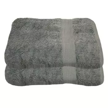 Набор из 2 полотенец для душа Julie Julsen 70 см x 140 см, 70x140, серебристо-серый