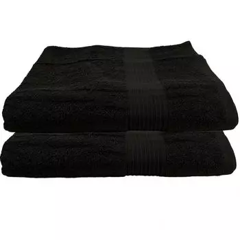 Набор из 2 полотенец для душа Julie Julsen 70 см x 140 см, черный, 70x140