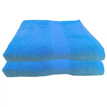 Набор из 2 полотенец для душа Julie Julsen 70 см x 140 см, 70x140, небесно-голубой