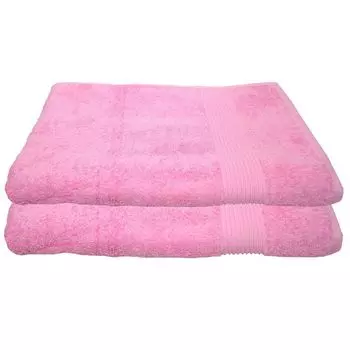 Набор из 2 полотенец для душа Julie Julsen 70 см x 140 см, 70x140, нежно-розовый