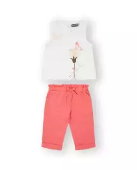 Набор из 2 предметов для девочки в белом цвете с рисунком спереди Canada House, белый